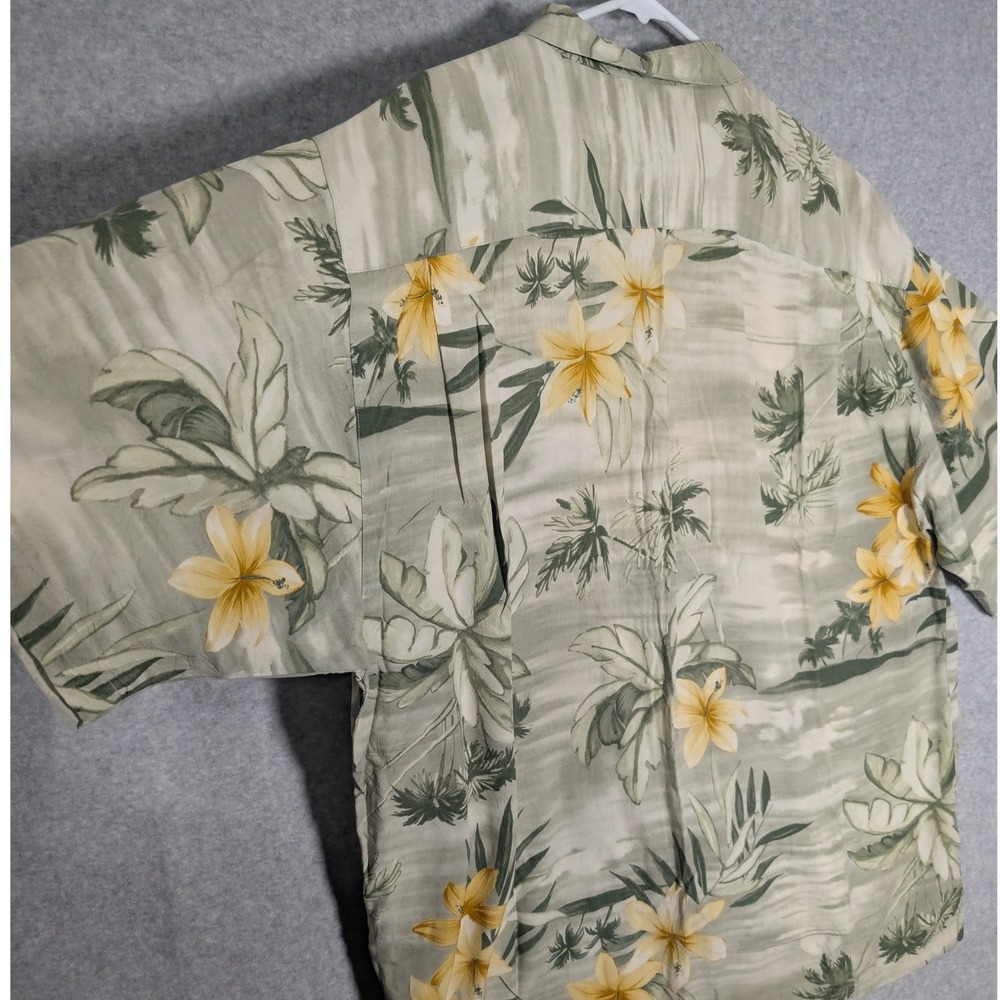 Tommy Bahama Shirt Mens XL Green Floral Palm Tropical Island‎ Retro Relaxed Fit - Picture 6 of 12